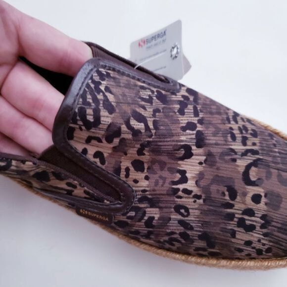 Superga Leopard Print Slip On Espadrille Platforms - Picture 5 of 7